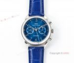 Swiss 7750 IWC Schaffhausen Portuguese Replica Watch SS Blue Leather Strap_th.jpg